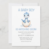 Dinosaurus komt binnenkort uit Blue Boy Baby showe Kaart (Voorkant)