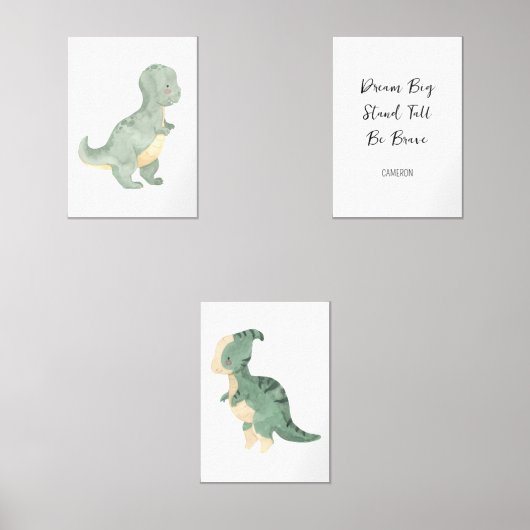 Dinosaurus kwekerij kunst, gepersonaliseerde tekst muurkunst sets (Voorkant)