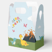Dinosaurus land/dino land met vulkaan verjaardag bedankdoosjes (Geopend)