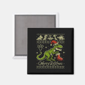 Dinosaurus lelijk kersttrui - Grappige Kerst Magneet (Voorkant / Achterkant)