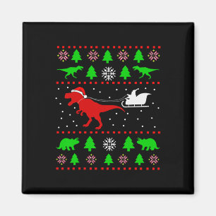 Dinosaurus lelijke kerst sweater voor volwassenen  magneet