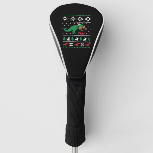 Dinosaurus Lelijke Kerstmis Grappige Kerstmis Golfheadcover (Voorkant)
