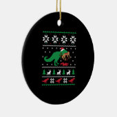 Dinosaurus Lelijke Kerstmis Grappige Kerstmis Keramisch Ornament (Rechts)