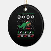 Dinosaurus Lelijke Kerstmis Grappige Kerstmis Keramisch Ornament (Links)