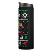 Dinosaurus Lelijke Kerstmis Grappige Kerstmis Thermosbeker (Geroteerd rechts)