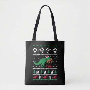 Dinosaurus Lelijke Kerstmis Grappige Kerstmis Tote Bag