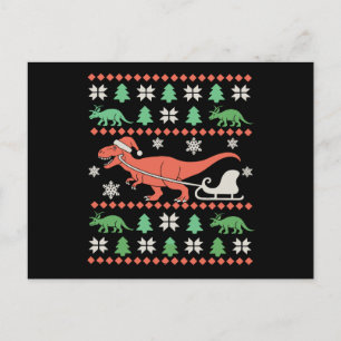 Dinosaurus lelijke kersttrui T Rex Kerstmis Vakant Briefkaart