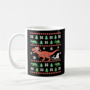 Dinosaurus lelijke kersttrui T Rex Kerstvakantie Koffiemok