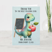 Dinosaurus Leraar Dankkaart Kaart (Voorkant)