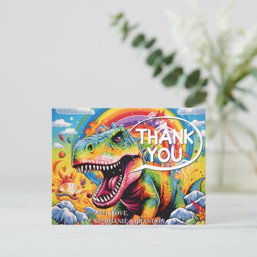 Dinosaurus Leuk Verjaardagsfeest Briefkaart (Staand voorkant)