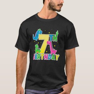 Dinosaurus Leuke 7e Gelukkige Zevende Verjaardag Z T-shirt