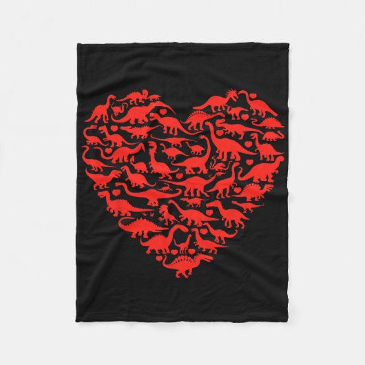 Dinosaurus Liefde Hart T Rex Schattig Valentijnsda Fleece Deken (Voorkant)