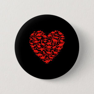 Dinosaurus Liefde Hart T Rex Schattig Valentijnsda Ronde Button 5,7 Cm
