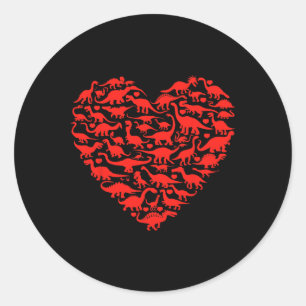 Dinosaurus Liefde Hart T Rex Schattig Valentijnsda Ronde Sticker