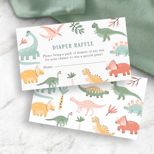 Dinosaurus Luier Raffle Informatiekaartje