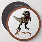 Dinosaurus Mama Baby shower Ronde Button 6,0 Cm (Voorkant /achterkant)