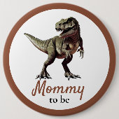 Dinosaurus Mama Baby shower Ronde Button 6,0 Cm (Voorkant)