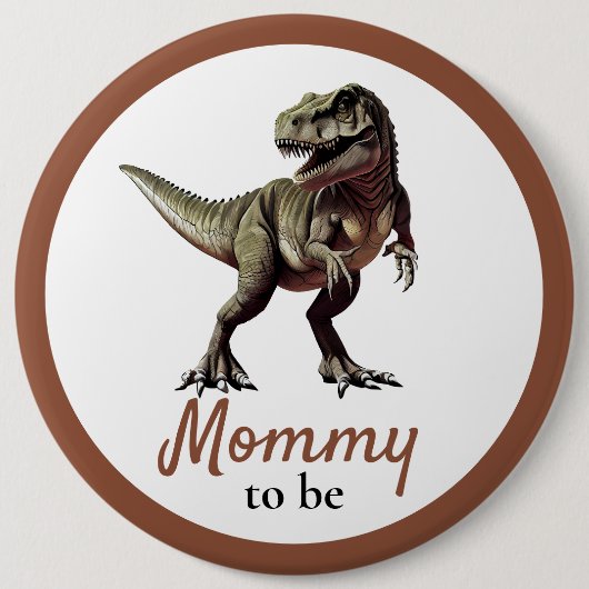 Dinosaurus Mama Baby shower Ronde Button 6,0 Cm (Voorkant)
