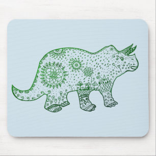 Dinosaurus Mandala Triceratops Art Mousepad Muismat