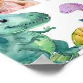 Dinosaurus Meisje 1e Verjaardag Foto Milestone Gra Poster (Hoek)