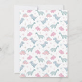 Dinosaurus Meisje Baby Foto Geboorte Aankondiging (Achterkant)