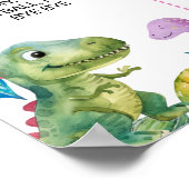 Dinosaurus meisje eerste verjaardag mijlpaal Poste Poster (Hoek)