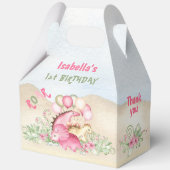 Dinosaurus Meisje Pastel Roze Groen Verjaardag Gro Bedankdoosjes (Voorkant)