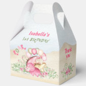 Dinosaurus Meisje Pastel Roze Groen Verjaardag Gro Bedankdoosjes (Achterkant)