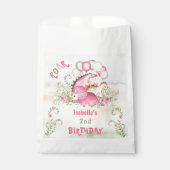 Dinosaurus Meisje Roze Pastel Schattige Bloemen 2e Bedankzakje (Voorkant)