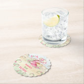 Dinosaurus Meisje Roze Pastel Schattige Bloemen 2e Kartonnen Onderzetters (Insitu)