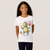 Dinosaurus meisje verjaardag t-shirt (Voorkant volledig)