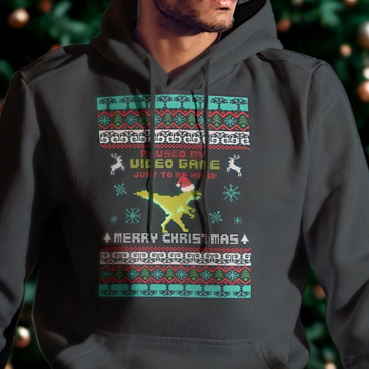 Dinosaurus meme gamer grappige lelijke kerst trui hoodie