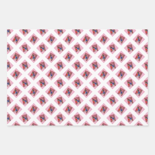 Dinosaurus met Сkostuum in Biseksuele Vlag Kleuren Inpakpapier Vel (Voorkant 3)