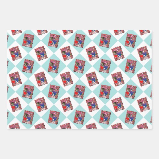 Dinosaurus met Сkostuum in Biseksuele Vlag Kleuren Inpakpapier Vel (Voorkant 2)