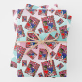 Dinosaurus met Сkostuum in Biseksuele Vlag Kleuren Inpakpapier Vel (In situ)