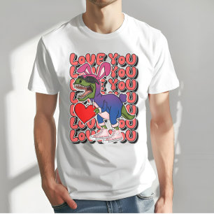 Dinosaurus met Сkostuum in Biseksuele Vlag Kleuren T-shirt