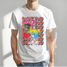 Dinosaurus met Сkostuum in Pansexual Flag Kleuren T-shirt