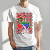 Dinosaurus met Сkostuum in Rainbow Flag Kleuren T-shirt
