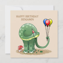 Dinosaurus met ballonnen verjaardag