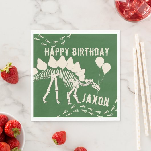 Dinosaurus met ballonnen Verjaardag Servetten (Insitu)