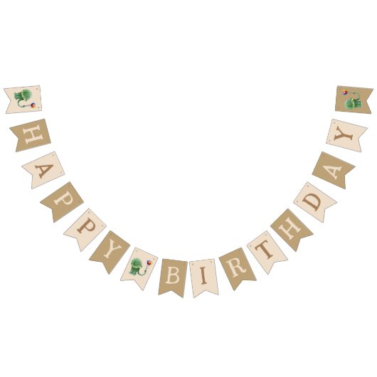 Dinosaurus met ballonnen Verjaardag Vlaggetjes (Alle)