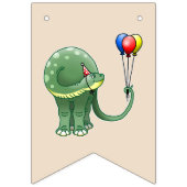 Dinosaurus met ballonnen Verjaardag Vlaggetjes (Eerste vlag)