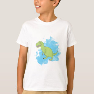 Dinosaurus met Blauwe Verf T-shirt
