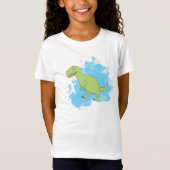 Dinosaurus met Blauwe Verf T-shirt (Voorkant)