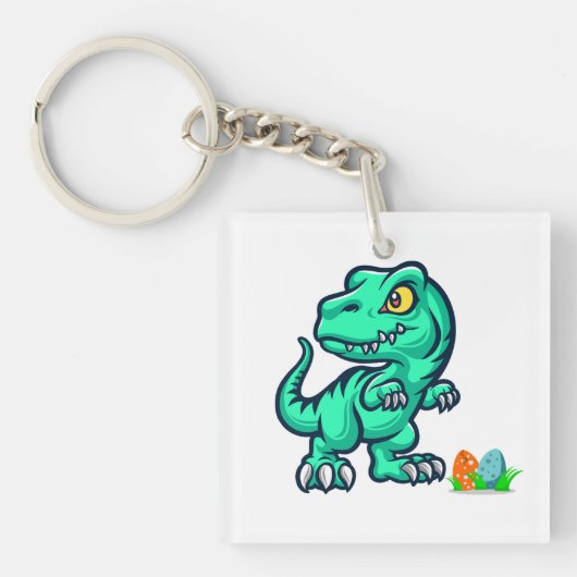 dinosaurus met eieren sleutelhanger (voorkant)