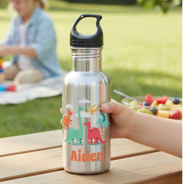 Dinosaurus met monogram waterfles 