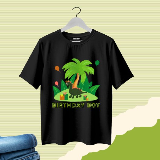Dinosaurus met palmen t-shirt