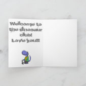 Dinosaurus met Walker Ouderdom Verjaardag Kaart (Binnen)
