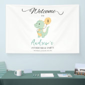 Dinosaurus Minimalistische Eerste Verjaardagsfeest Spandoek (Beurs)