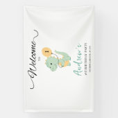 Dinosaurus Minimalistische Eerste Verjaardagsfeest Spandoek (Verticaal)